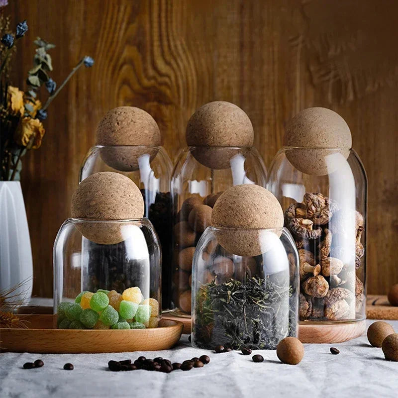 Clear Glass Storage Jar with Cork