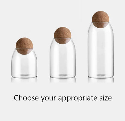 Clear Glass Storage Jar with Cork