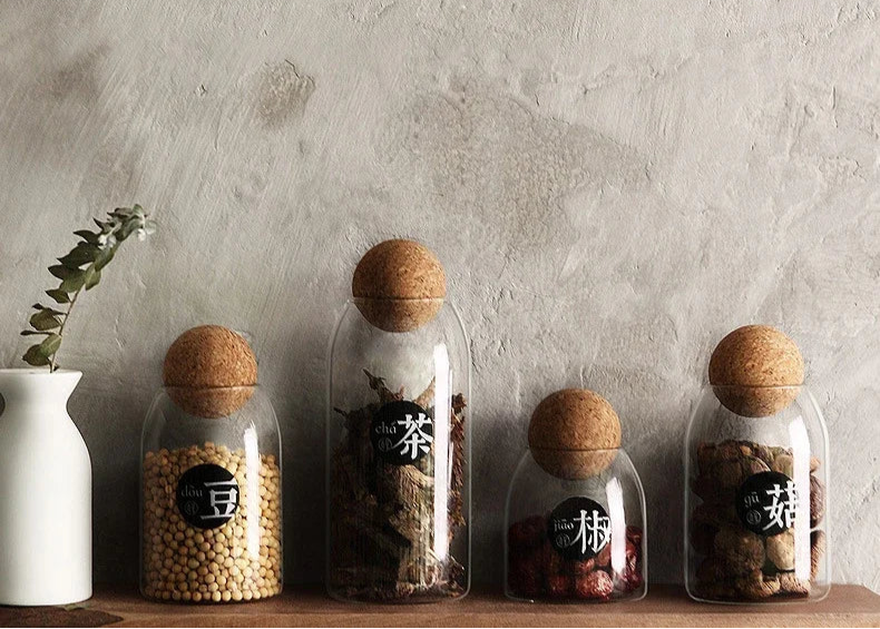 Clear Glass Storage Jar with Cork
