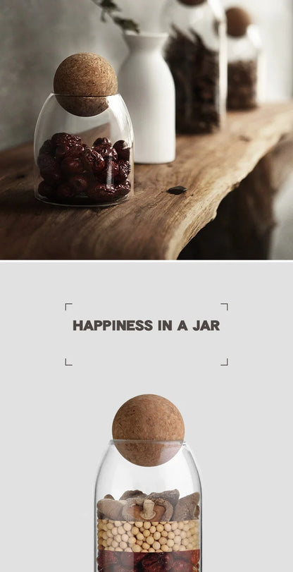 Clear Glass Storage Jar with Cork
