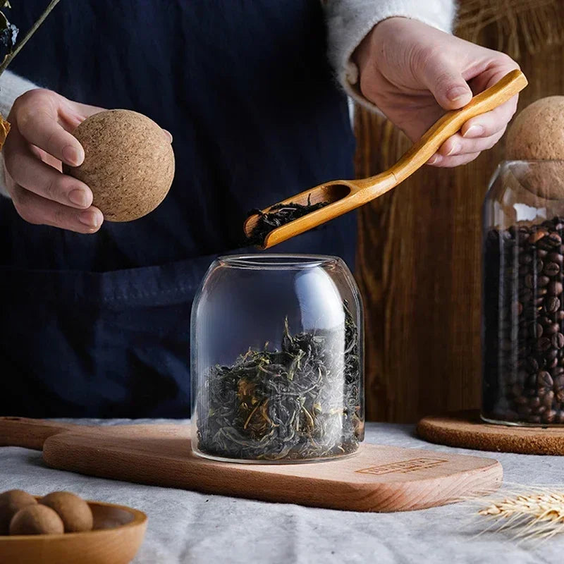 Clear Glass Storage Jar with Cork