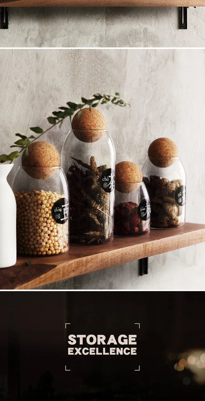 Clear Glass Storage Jar with Cork