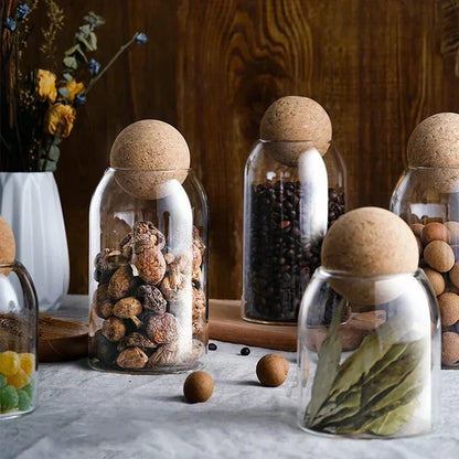 Clear Glass Storage Jar with Cork