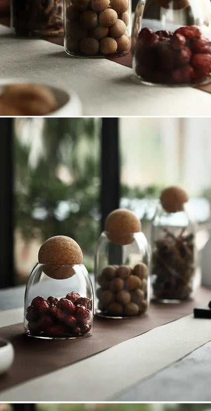 Clear Glass Storage Jar with Cork