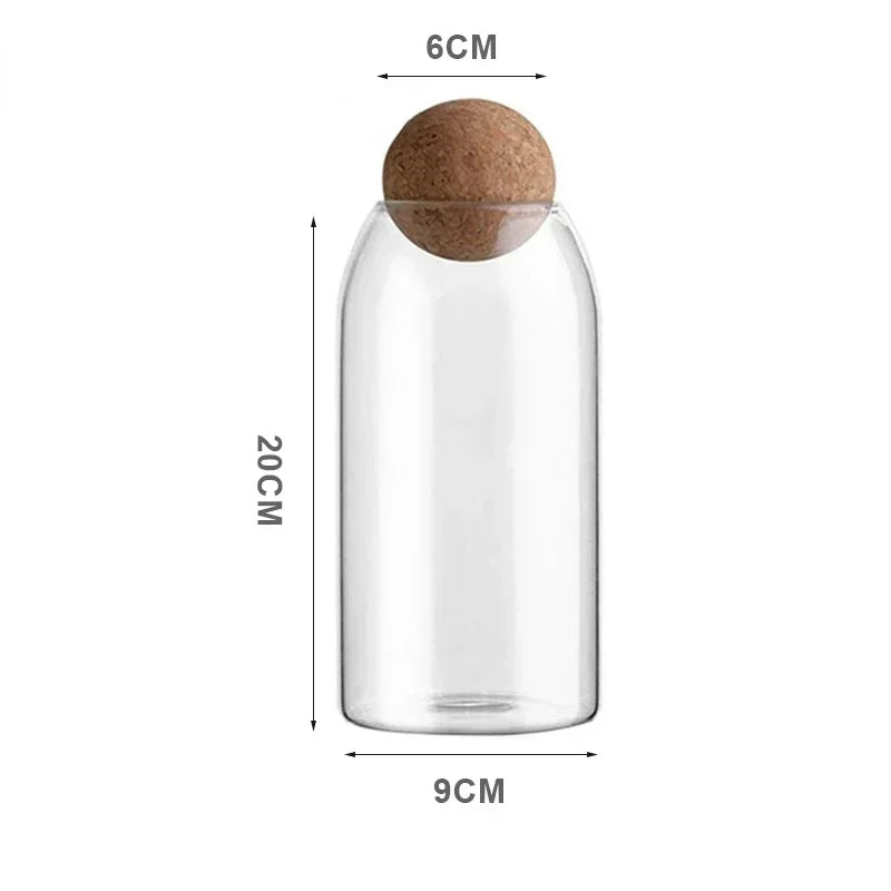 Clear Glass Storage Jar with Cork