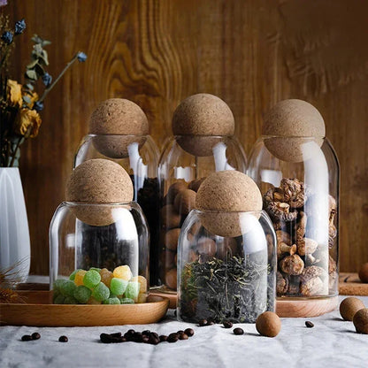Clear Glass Storage Jar with Cork