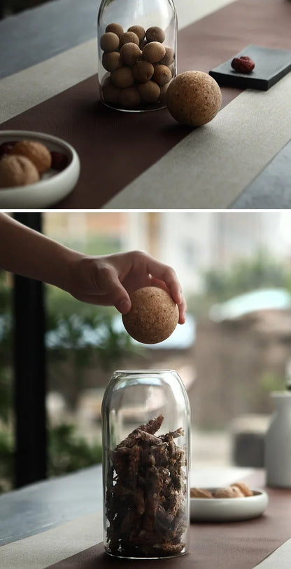 Clear Glass Storage Jar with Cork