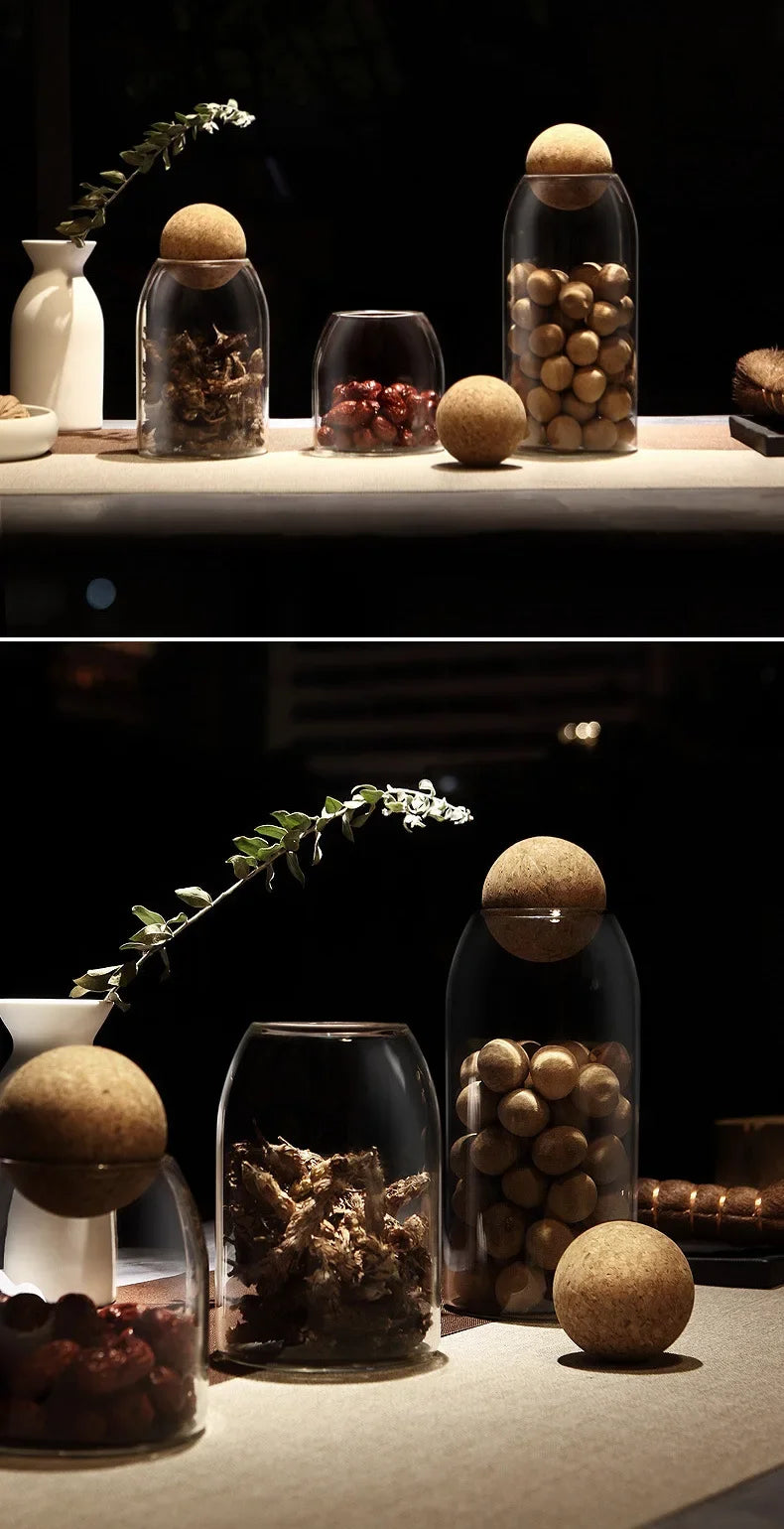 Clear Glass Storage Jar with Cork