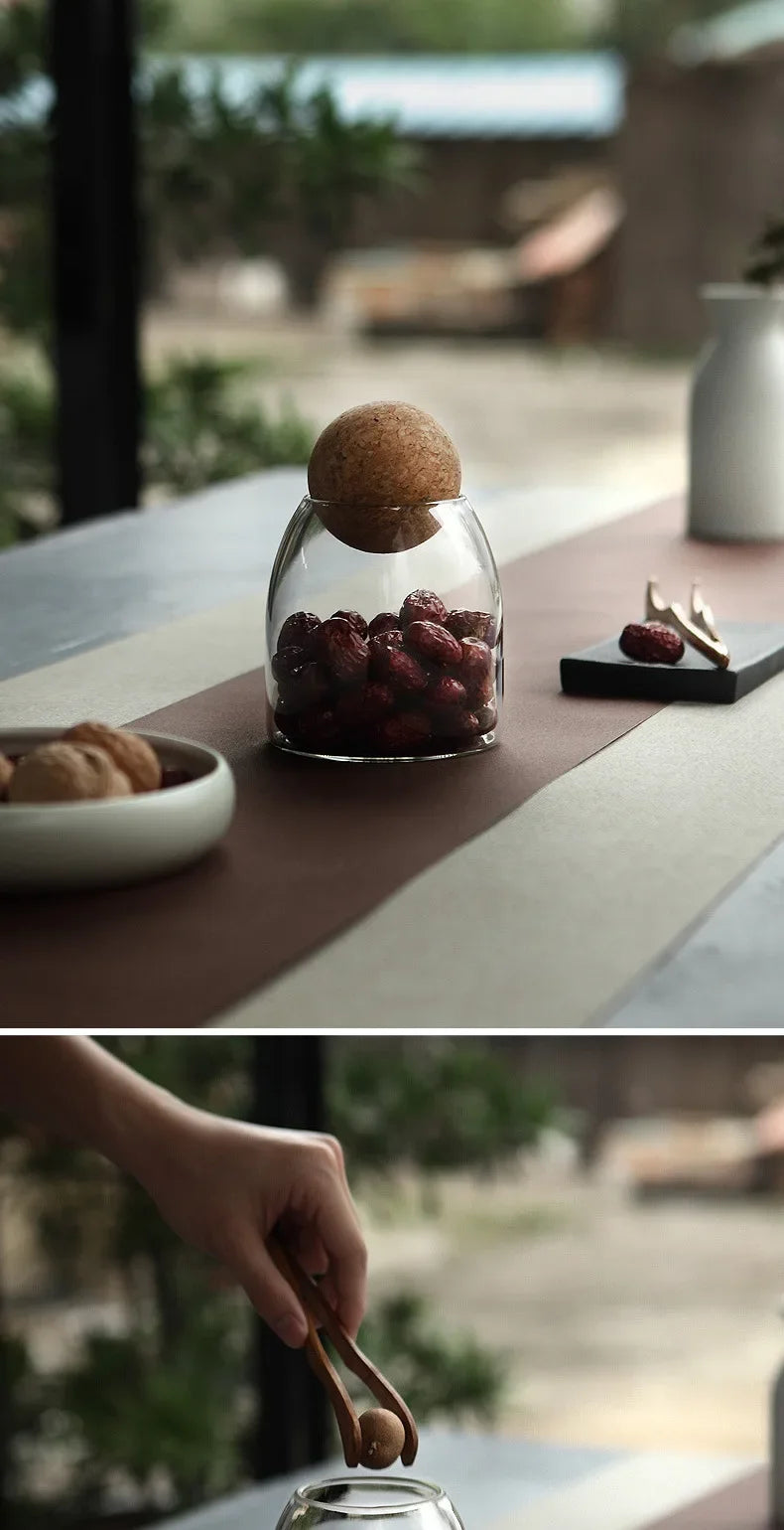 Clear Glass Storage Jar with Cork