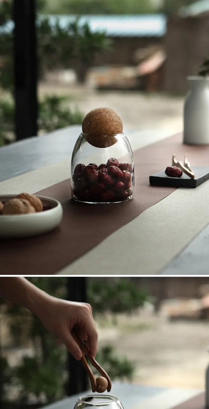 Clear Glass Storage Jar with Cork