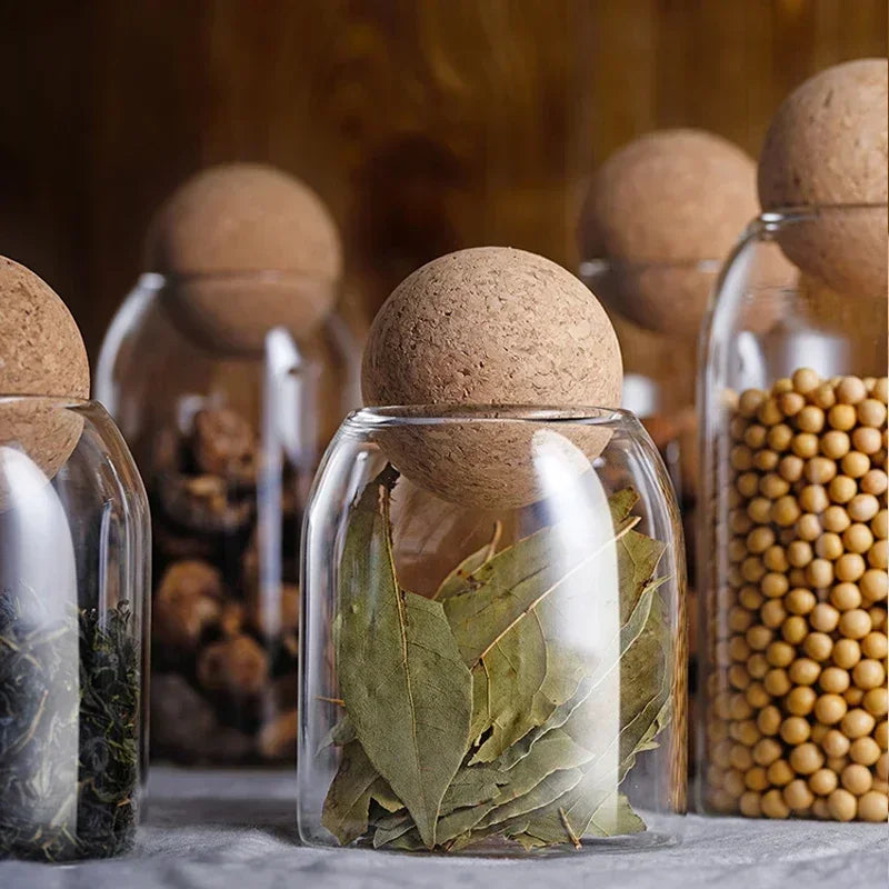 Clear Glass Storage Jar with Cork