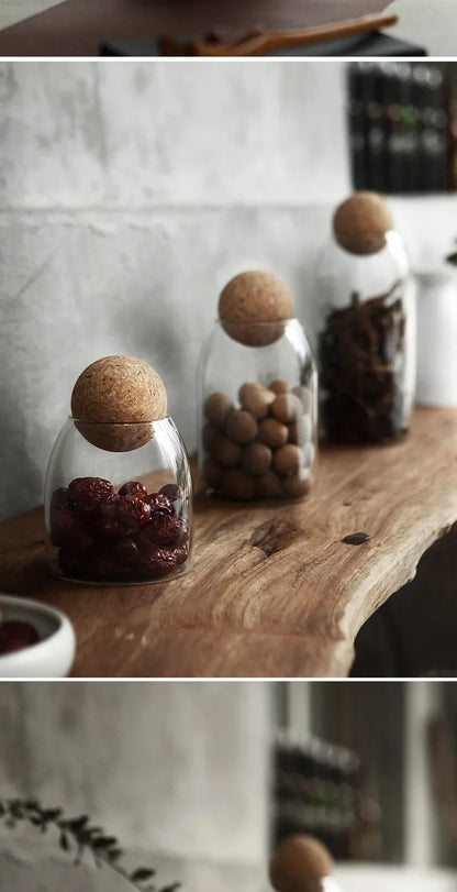 Clear Glass Storage Jar with Cork