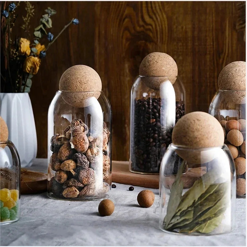 Clear Glass Storage Jar with Cork