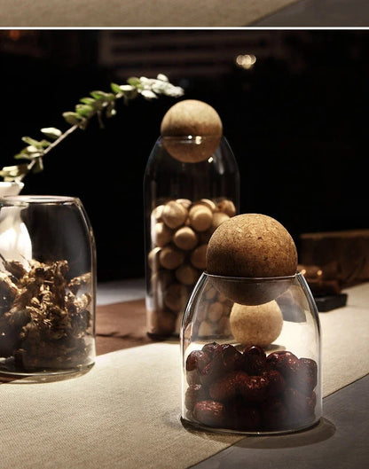 Clear Glass Storage Jar with Cork